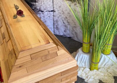 Holzsarg im Showroom